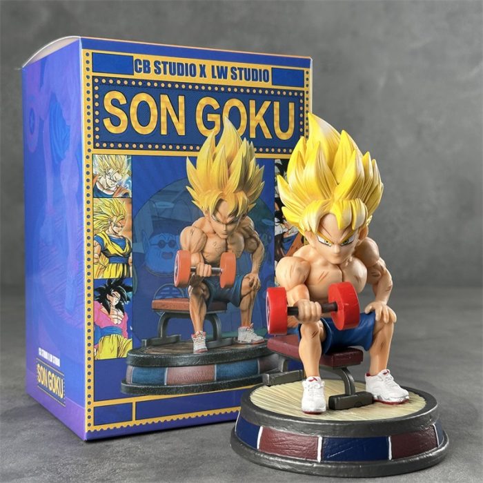 Dragon Ball CB Fitness Muscle Lifting Dumbbell Sun Wukong Anime Figure