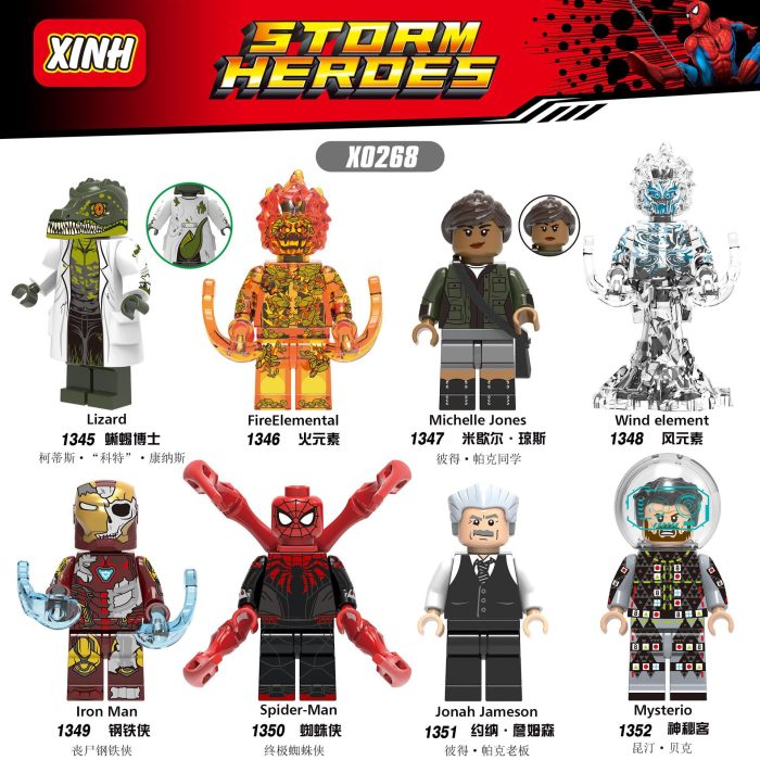 LEGO doll building blocks toys Marvel Spider Dr. Steel Lizard puzzle assembly