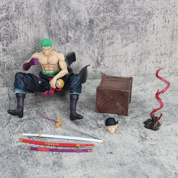 One Piece EVIL STUDIO Zoro Sitting Series First GK Double Head Figure Model - Image 4