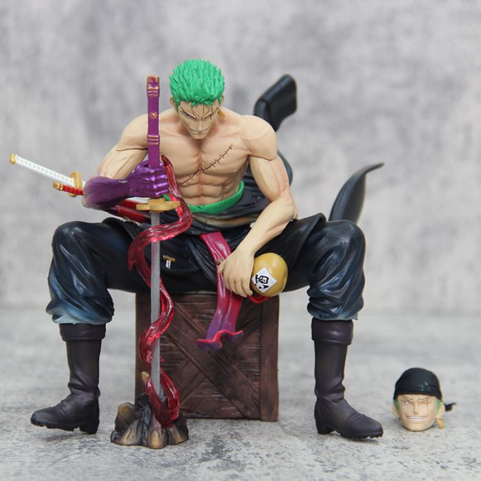 One Piece EVIL STUDIO Zoro Sitting Series First GK Double Head Figure Model - Image 5