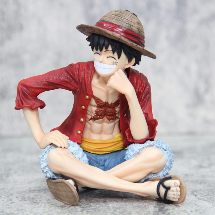 One Piece IU Sitting Straw Hat Luffy Hand Figure Smiling Face Holding Hand Ornament - Image 6