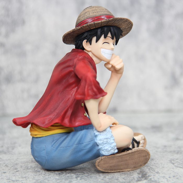 One Piece IU Sitting Straw Hat Luffy Hand Figure Smiling Face Holding Hand Ornament - Image 7