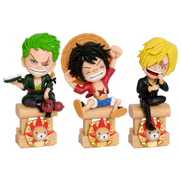 Sitting Q version Luffy Zoro Sanji